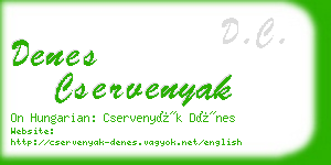 denes cservenyak business card